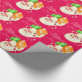 Weihnachtskitten in einem Schuh-Grün-Bug-Packung Geschenkpapier (Ecke)