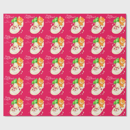 Weihnachtskitten in einem Schuh-Grün-Bug-Packung Geschenkpapier (Flach)