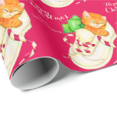 Weihnachtskitten in einem Schuh-Grün-Bug-Packung Geschenkpapier (Rolleneckpunkt)