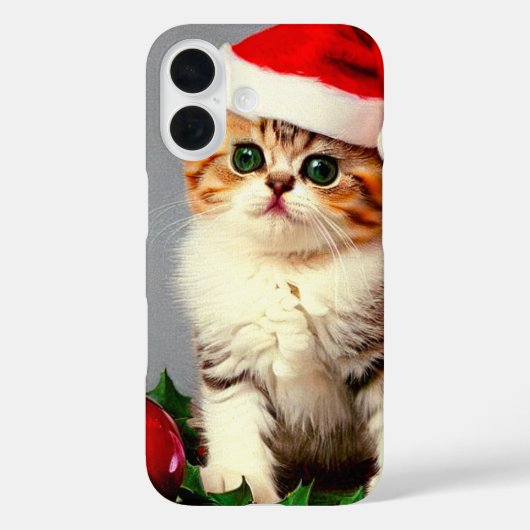 Weihnachtskitten in Weihnachtsmannmütze Case-Mate iPhone Hülle (Rückseite)