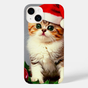 Weihnachtskitten in Weihnachtsmannmütze Case-Mate iPhone 14 Hülle