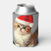 Weihnachtskitten in Weihnachtsmannmütze Dosenkühler (Kanne Vorderseite)