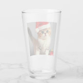 Weihnachtskitten in Weihnachtsmannmütze Glas (Rückseite)