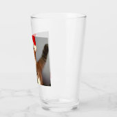 Weihnachtskitten in Weihnachtsmannmütze Glas (Links)