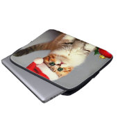 Weihnachtskitten in Weihnachtsmannmütze Laptopschutzhülle (Vorne Knopf)