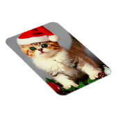 Weihnachtskitten in Weihnachtsmannmütze Magnet (Rechte Seite)