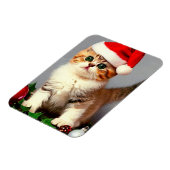 Weihnachtskitten in Weihnachtsmannmütze Magnet (Linke Seite)