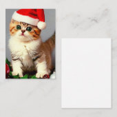 Weihnachtskitten in Weihnachtsmannmütze Mitteilungskarte (Vorne/Hinten)