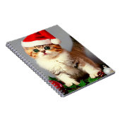 Weihnachtskitten in Weihnachtsmannmütze Notizblock (Rechte Seite)