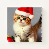 Weihnachtskitten in Weihnachtsmannmütze Notizblock (Rückseite)