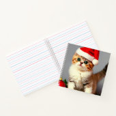 Weihnachtskitten in Weihnachtsmannmütze Notizblock (Innenseite)