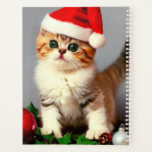 Weihnachtskitten in Weihnachtsmannmütze Planer (Rückseite)