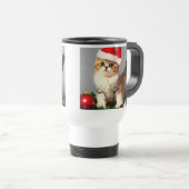 Weihnachtskitten in Weihnachtsmannmütze Reisebecher (VorderseiteRechts)