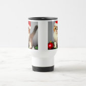 Weihnachtskitten in Weihnachtsmannmütze Reisebecher (Mittel)