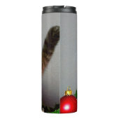 Weihnachtskitten in Weihnachtsmannmütze Thermosbecher (Rückseite)