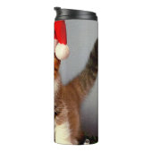 Weihnachtskitten in Weihnachtsmannmütze Thermosbecher (Nach rechts gedreht)