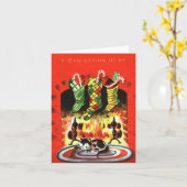 Weihnachtskitten mit Kamin-Karte Karte (Gelbe Blume)