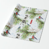 Weihnachtskitten mit Vögeln Geschenkpapier (Ungerollt)