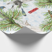 Weihnachtskitten mit Vögeln Geschenkpapier (Ecke)