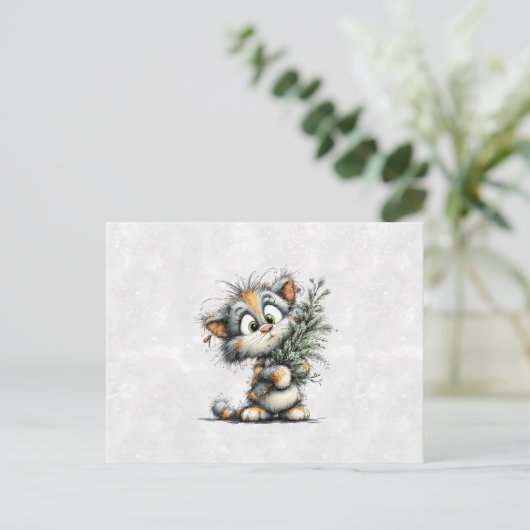 Weihnachtskitten Postkarte (Stehend Vorderseite)
