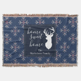 Weihnachtskitten Ugly Sweater Pattern Navy Decke