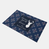 Weihnachtskitten Ugly Sweater Pattern Navy Fußmatte (Schrägansicht)