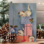 Weihnachtskitten und Geschenke Feiertagskarte