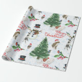 Weihnachtskitten und Schneemänner Geschenkpapier (Ungerollt)