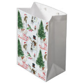 Weihnachtskitten und Schneemänner Mittlere Geschenktüte (Vorderseite Schrägansicht)