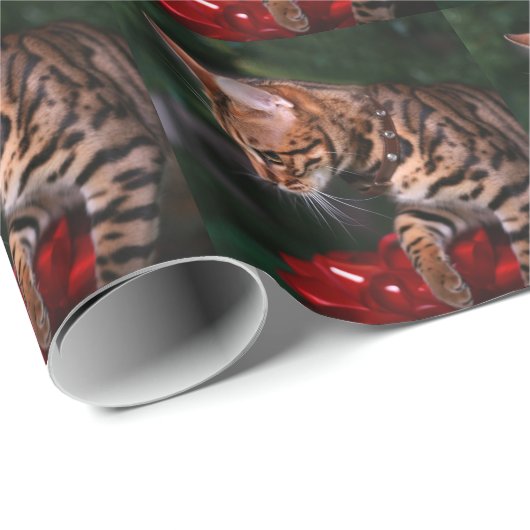 Weihnachtskitty-Foto (inländische bengalische Geschenkpapier (Rolleneckpunkt)