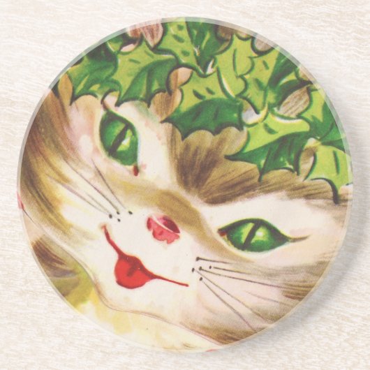 Weihnachtskitty Getränkeuntersetzer (Vorne)