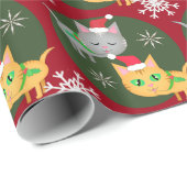 Weihnachtskitty-Katzen-niedliches Geschenkpapier (Rolleneckpunkt)