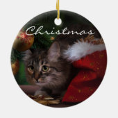 Weihnachtskitty Keramik Ornament (Hinten)