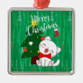 Weihnachtskitty, niedlich und kuschelig ornament aus metall (Vorne)