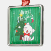 Weihnachtskitty, niedlich und kuschelig ornament aus metall (Links)