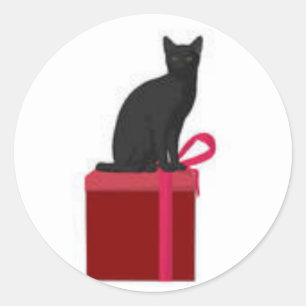 Weihnachtskitty Runder Aufkleber