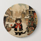 Weihnachtskitty, Schneetag Button (Vorderseite)