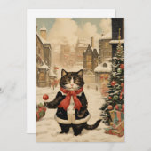 Weihnachtskitty, Schneetag Feiertagskarte (Vorne/Hinten)