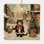 Weihnachtskitty, Schneetag Keramikornament (Rückseite)