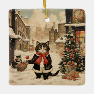 Weihnachtskitty, Schneetag Keramikornament