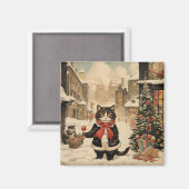 Weihnachtskitty, Schneetag Magnet (Vorderseite/Rückseite)