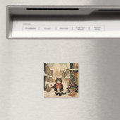 Weihnachtskitty, Schneetag Magnet (In Situ (Geschirrspüler))
