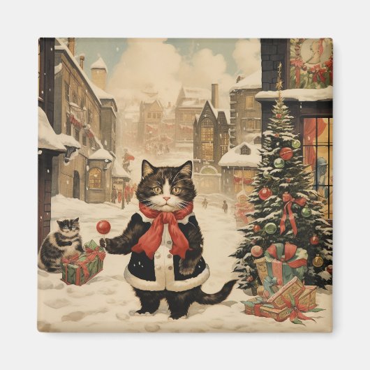 Weihnachtskitty, Schneetag Magnet (Vorne)