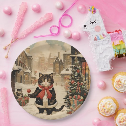 Weihnachtskitty, Schneetag Pappteller (Party)