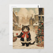 Weihnachtskitty, Schneetag Postkarte (Vorne/Hinten)