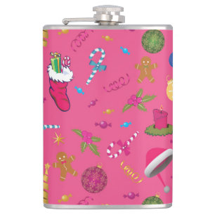 Weihnachtskizze Nahtloses Muster Flachmann