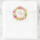 Weihnachtsklammer Blumenkranz Quadratischer Aufkleber (Tasche)