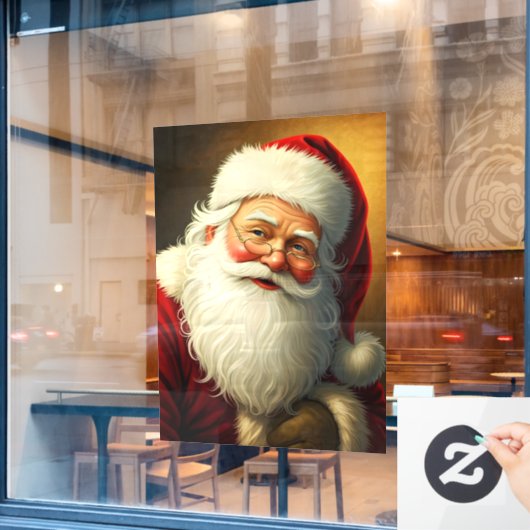 Weihnachtsklammer Fensteraufkleber (Café-Fenster)