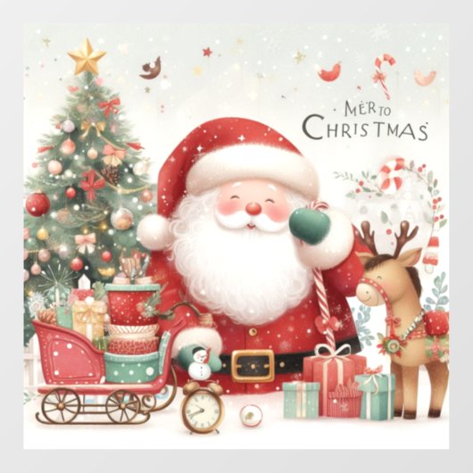 Weihnachtsklammer Fensteraufkleber (Blatt)