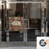 Weihnachtsklammer Fensteraufkleber (Büro Tür)